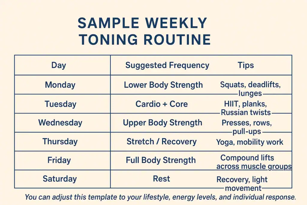 Achieving the Perfect Tone: How Often Should You Exercise for Results? 4 Weekly exercise Harrow plan graphic