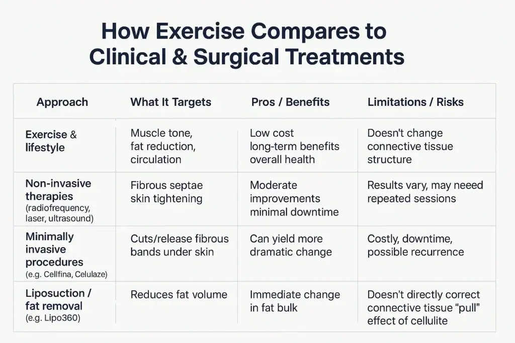 Sculpting Your Bum: Can Toning Exercises Really Reduce Cellulite? 2 How exercise compares to treatments from Lipo 360 Harrow