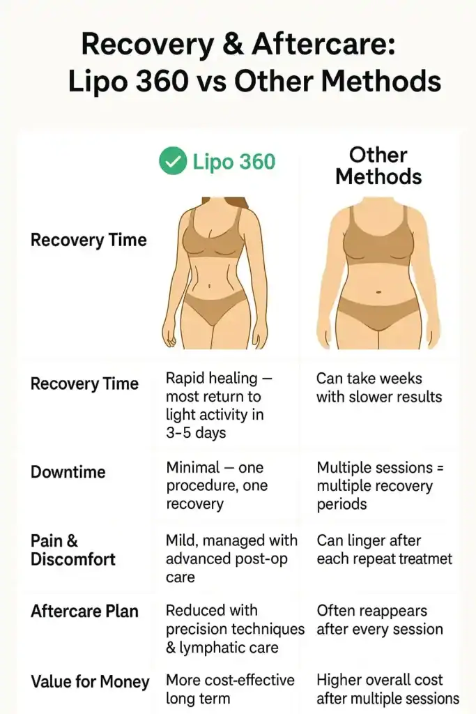Recovery and Aftercare for Fat-Dissolving Surgery 2 Table to show fat dissolving injection aftercare Harrow